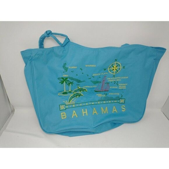 Bahamas Shoulder Bag Blue Keepsake with Caribbean - Picture 1 of 4